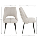 5-Piece Dining Table and Chair Set, Including 4 Beige Chairs and a Retractable Dining Table in White, Suitable For 4 to 6 People's Dining Tables, Suitable for Kitchens and Living Rooms