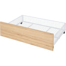 Full Size Metal House Bed with Two Drawers, White