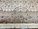 Wonderful Silk Hereke Rug 8x12, Silk Pile on Silk Foundation, Ivory/Cream, Floral Pattern, Handmade, Vintage