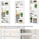 Adjustable 6 Tier Bamboo Bookshelf For Living Room Office Storage