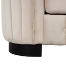Modern Velvet Upholstered Loveseat Sofa with Thick Removable Seat Cushion, Beige, 64.3 Inches