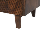 TREXM Wood Accent Cabinet with Storage, Rustic Mango Wood Storage Cabinet with Fluted Design and Adjustable Shelf for Dining Room, Kitchen, and Living Room (Honey)