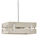 Hemsworth 4-Light 18"w Coastal Farmhouse Pendant Light Fixture Galvanized Bleached Oak Finish by Progress