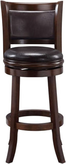 Swivel Bar Stool 29 Inch Cappuccino Faux Leather Upholstery