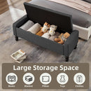 Storage Ottoman Bench Featuring Dual Safety Hinges