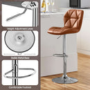 Bar Stools Set Of 2 Adjustable PU Leather Backrest Stools