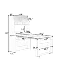 TOPMAX Compact 33.5x15.7x69inch Buffet with Hutch and Foldable Dining Table, Multifunctional Cupboard with Storage Shelf and Side Hooks for Small Places,Studio, Apartment, Natural