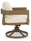 Serene Bay - Swivel Chair With Cushion (Set of 2) - Dark Brown / White