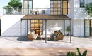 Outdoor Wall-Mounted Gazebo with Sloped Roof Design, UV Protection, and Durable Iron Frame, 14.76x9.22 FT, Gray