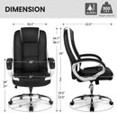 Ergonomic Black Leather Office Chair With Lumbar Support