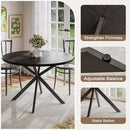 47.2 Inch Circular Dining Table Matte Black Finish