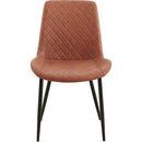 Brown Set of 4 Leathaire Dining Chairs ,Mid-Century Modern Leathaire Chairs Kitchen Living Room Armless Side Chair with Metal Legs Set Of 4
