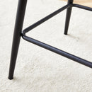 Dark Gray Linen Fabric Bar Chair Set - Two Pieces, Rounded Backrest, Metal Legs, Multiple Colors
