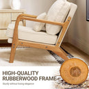 Beige Mid Century Accent Armchair Lumbar Support Pillow