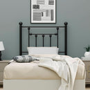 Victorian Twin Size Metal Bed Frame with Adjustable Headboard