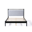 Queen Wood Bed Frame with Fluffy Soft Headboard