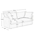 Modern Slipcovered 2-Seat Sofa Couches for Living Room, 2 Seater Sofa, Plain Chenille Deep Seat Sofa with Upholstered Cushion&Detachable Cover, Comfy Sofa Couch for Small Space, Apartment, Black