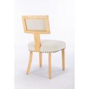 T back dining chair, with rivet decoration adjustment mat, suitable for dining room, kitchen, balcony, bedroom,set of 2