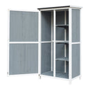 54' Two-Tone Storage Shed - Gray & White Design with Sloped Roof & 5 Customizable Compartments