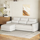 L-shaped Modular Sectional Sofa with Removable Back Cushions and 3 Pillows, Suitable for Living rooms, Offices, and Apartments