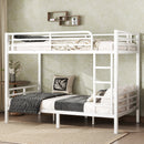 Metal Twin XL over Twin XL Bunk Bed for Teens and Adults,Space-Saving/Noise Reduced/No Box Spring Needed,White