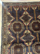 Navy Blue Afghan Balouch Rug 4x6, Handmade, New