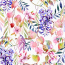 Pink and Violet Colors of Floral Wallpaper