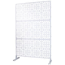 Outdoor & Indoor Metal Privacy Screen 76' H×48' W Freestanding Decorative Privacy Screen White