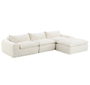 [VIDEO Provided] 116'' Fully Compressed Sofa with High Density Foam, No Assembly Required, Legless Design without Frame, Integrated Backrest and Seat Cushion, Free Combination, Particle Chenille