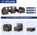 7 Piece Outdoor Sectional Patio Set With Waterproof Cover