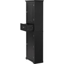 Tall Bathroom Storage Cabinet, Freestanding Storage Cabinet with Drawer and Adjustable Shelf, MDF Board with Painted Finish, Black