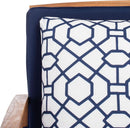 Fontana 4 Piece Patio Set Navy Cushions Geometric Pattern