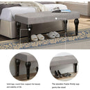 Ottoman Bench 4-thickened Roman Column Feet French Upholstered Bedside Bench For Bedroom Living Room Entryway