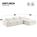 [VIDEO Provided] 116'' Fully Compressed Sofa with High Density Foam, No Assembly Required, Legless Design without Frame, Integrated Backrest and Seat Cushion, Free Combination, Particle Chenille