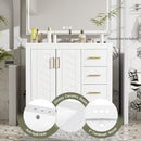 Bathroom Vanity With Sink Combo, Storage Cabinet, Freestanding Set With 3 Drawers & Soft Closing Doors