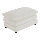 Modern Modular Sofa Couch Upholstered in Corduroy with Side Storage and Movable Ottomans, Beige, 112.6'