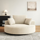 55''L Corduroy Chenille Foam Single Swivel Chair, Fluffy Modern Sleeper, 360 Degree Swivel Chair for Living Room, Bedroom, Lounge and Projection Room