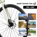 A28320-CREAM 700C Road Bike 21 Speed, Suspension Fork, Disc Brakes, Men's Women's Road Bike
