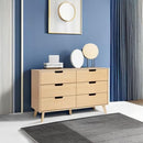 Mid-Century Modern 6-Drawer Dresser, 52 Inch Width