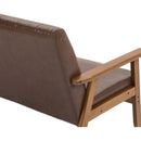 Mid-Century Modern Solid Loveseat Sofa Upholstered Pu Leather Loveseat, 2-Seat Upholstered Loveseat Sofa Modern Couch