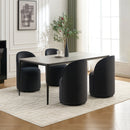 Set Of 1 Upholstered Kitchen & Dining Room Barrel Chair, Mid Century Modern Round Velvet Dining Chair, 360 Degree Swivel Comfy Armless Accent Makeup Vanity Side Chair for Bedroom Living Room