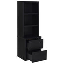 Westpark 3-shelf Bookcase USB and Lockable Drawer Black