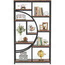 Industrial Black 5 Tier Etagere Bookcase For Living Room