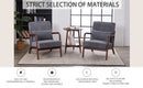 Mid-Century Modern Accent Chair, Arm Chair Living Room Chairs with Pillow Upholstered Reading Chair with Solid Wood Frame &  Living Room Bedroom Balcony (Antique Dark Grey)