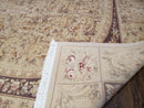 Chinese Aubusson Savonnerie Area Rug 8x12, Vintage 120 Line Carpet, Wool and Silk Hand-Knotted, Birds Flowers Master Weaver Signature