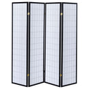 Roberto 4-Panel Room Divider Folding Shoji Screen Black