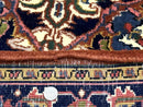 Indo Persian Heriz Rug 4x6, Rust Red Navy Blue and Cream