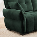 Ergonomic Single Seater Sofa with Ottoman, High-Resilience Support Cushions, Modern Lounge Chair, Green Chenille