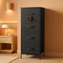Fabric Dresser 5 Drawer Tall Storage Charcoal Black