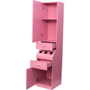 Salon Station, Barber Stations with 2-Tier Storage Shelf with Door, Hair Styling Storage Cabinet with 2 Drawer, a Large Storage Cabinet & 3 Hot Tool Holders